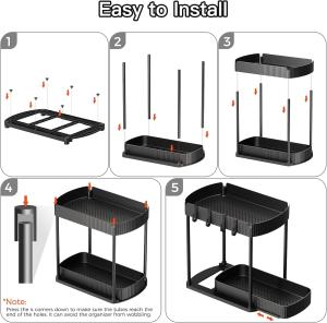 Ukeetap Multi-Purpose Pull-Out Storage Organizers, Under SinkCabinet Organizers and Storage for Bathroom