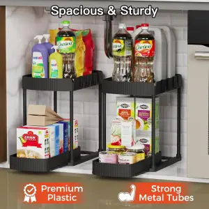 Ukeetap Multi-Purpose Pull-Out Storage Organizers, Under SinkCabinet Organizers and Storage for Bathroom