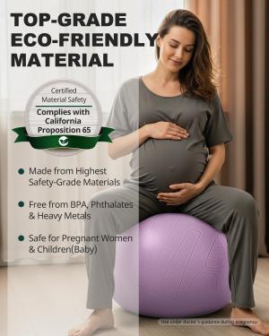 Trideer Pregnancy Birthing Ball, 1.7mm Extra Thick Yoga Ball for Maternity