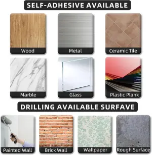 Paper Towel Holder - Self-Adhesive or Drilling, Matte Black, Upgraded Aluminum Kitchen Roll